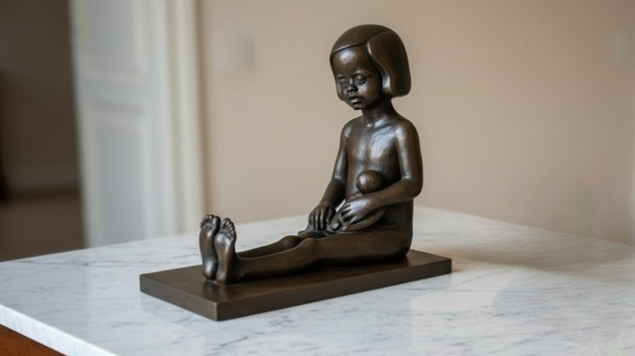 “La niña sentada” – Inocencia y silencio en bronce